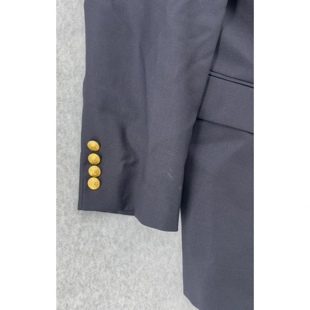 Lauren‎ Ralph Lauren Wool Blazer 40R Navy Gold Button Sport Coat Woolmark